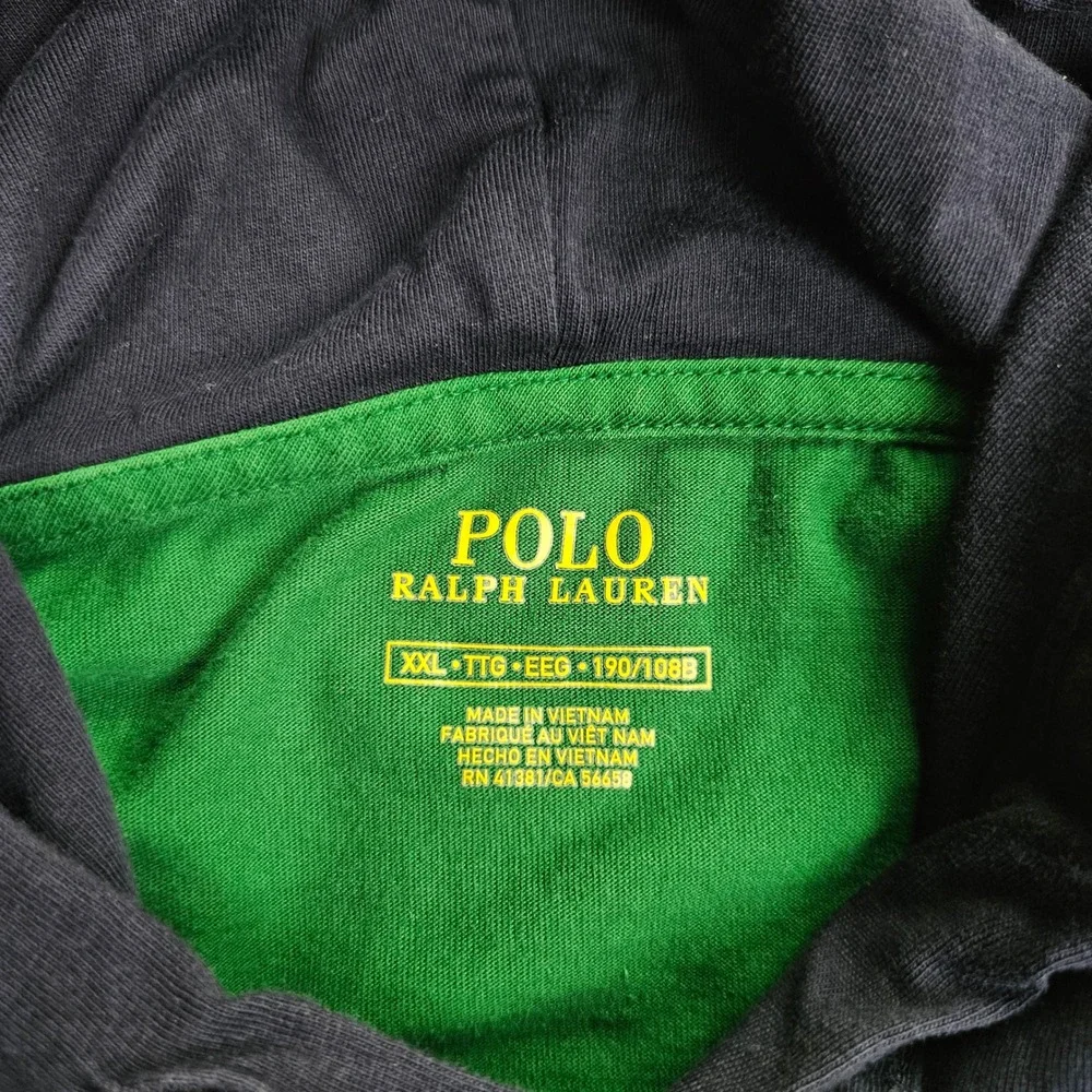 Polo Ralph Lauren Colorblock Hoodie Men XXL Green Navy Blue Lightweight Pullover